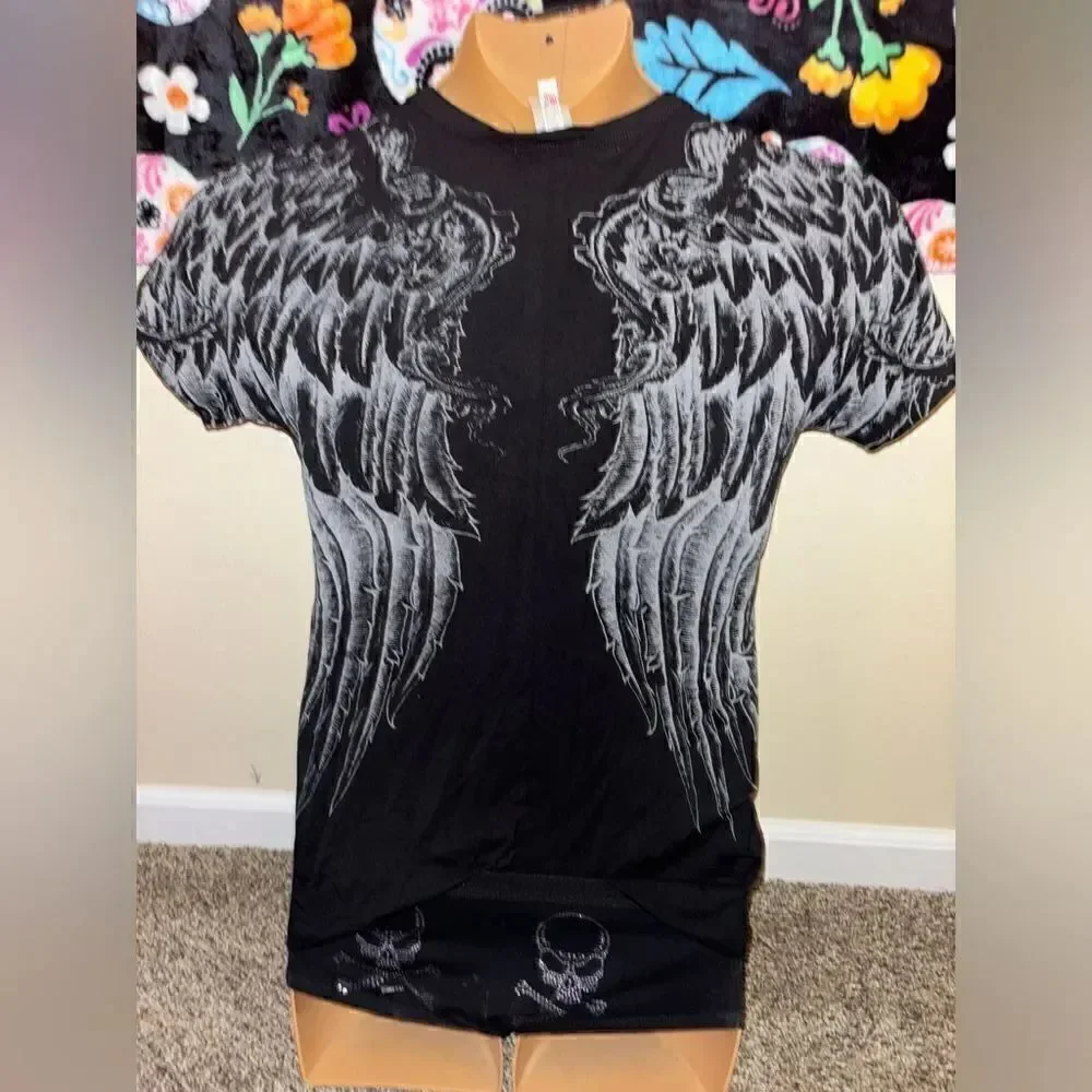 Liberty Wear Rise Above Angel Wings Tee